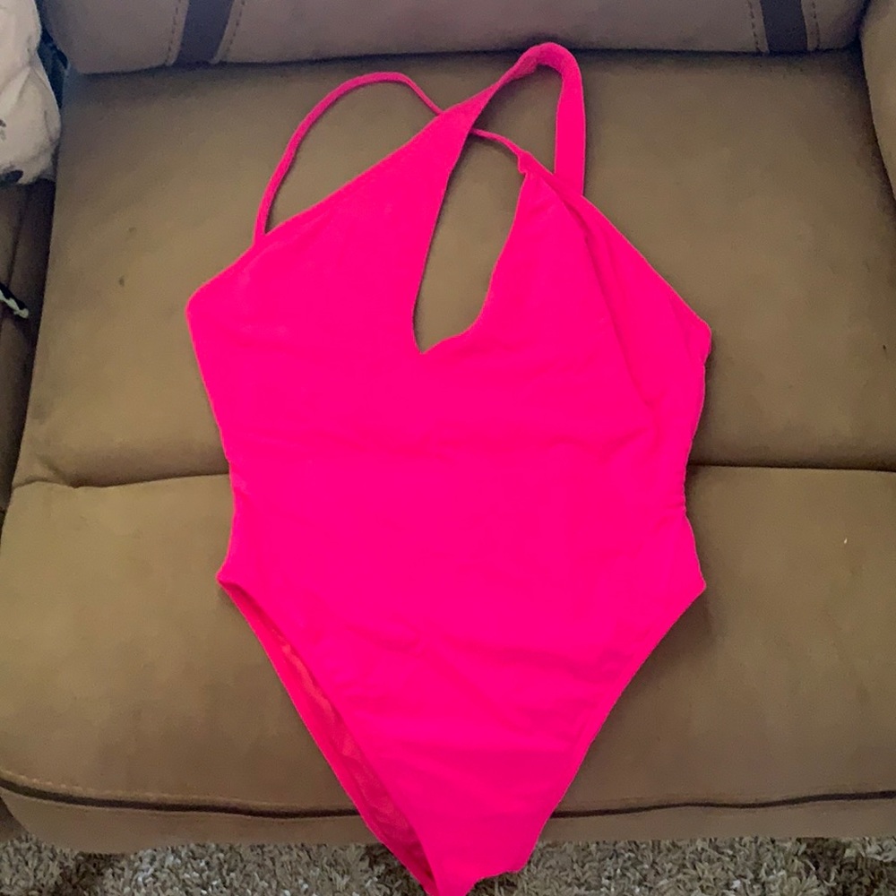 Cute one piece pink bathing suit